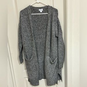 Gray Old Navy Long Cardigan